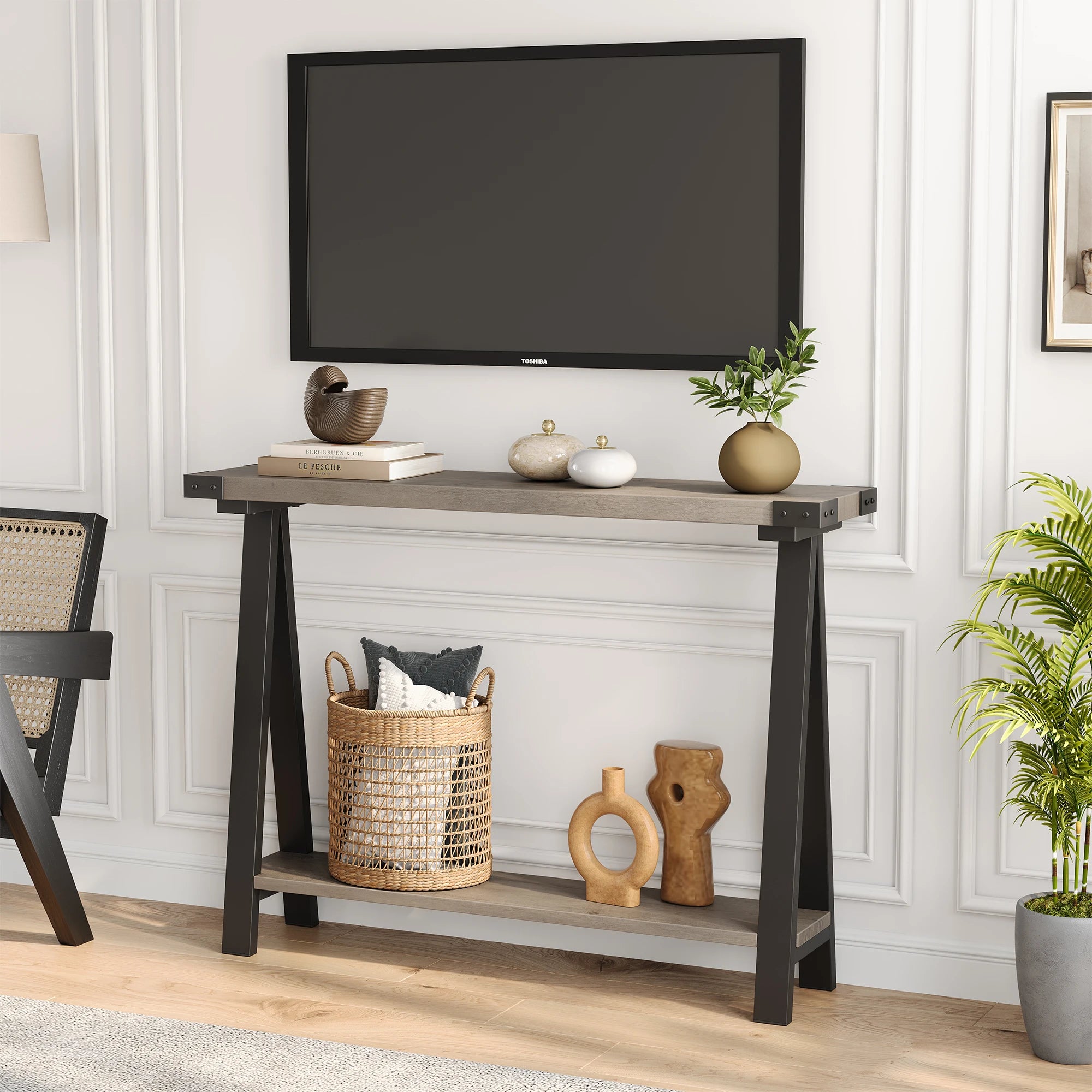 42.9"Console Table, Entryway Table and Sofa Table, 2-Tier Narrow Console Table with Storage, Console Tables for Hallway, Foyer