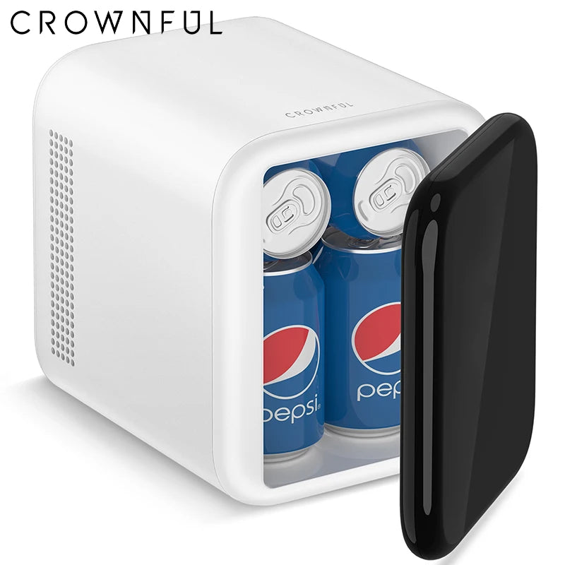 Crownful 4L Mini Fridge Refrigerator Portable Beauty Makeup Skincare Refrigerator Constant Temperature Car Mini Fridge for Home