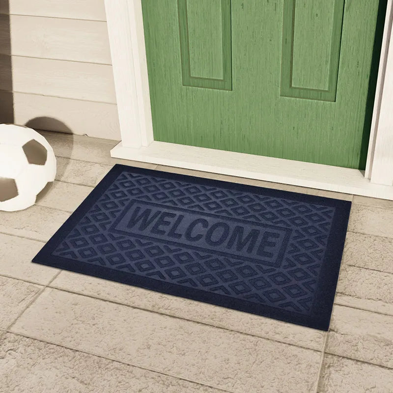 Heavy Duty Rubber Welcome Mat – Anti-Slip Dust-Proof Entrance Door Mat, Durable Washable Floor Mat