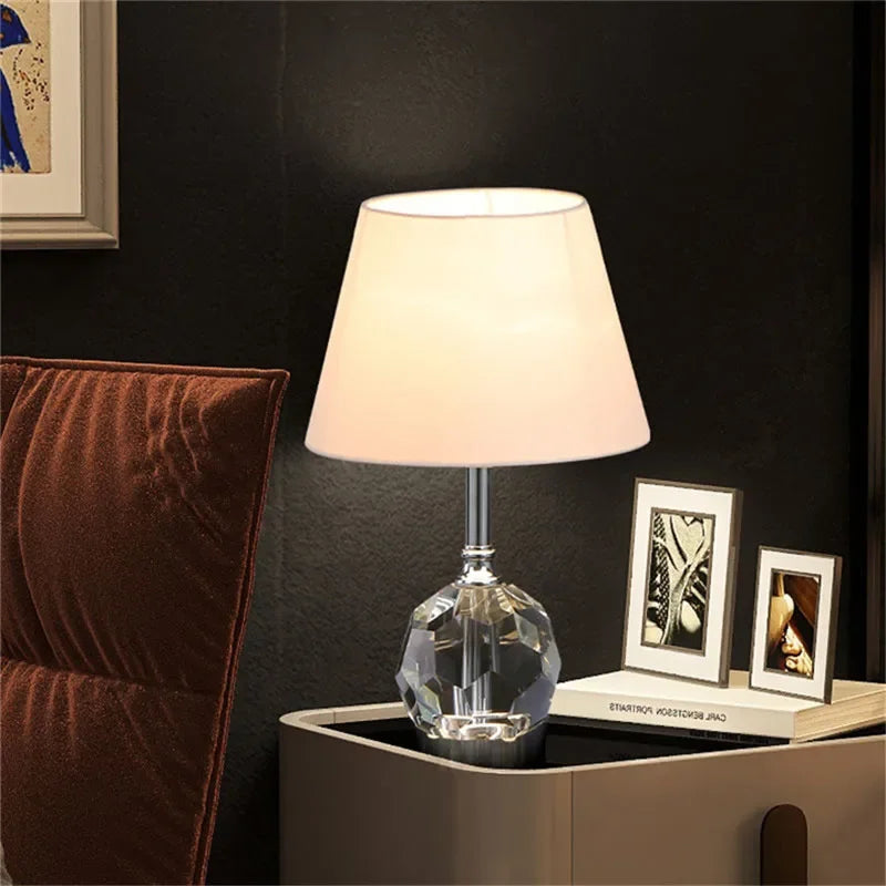 Nordic Modern Crystal Table Lamp LED Luxury Living Room Bedroom Study Villa Hotel Home Decoration Light