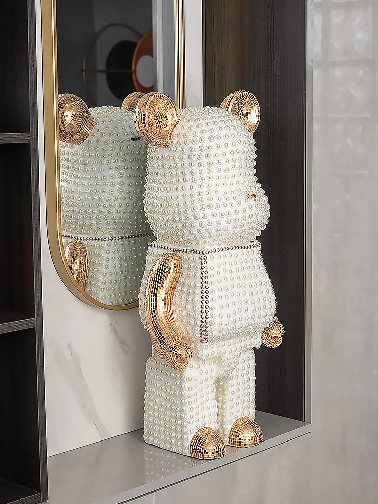 Cartoon Bear Ornament Home Decor Statues Sculptures Nordic Figure Living Room Decoration, Art Floor, Piggy Bank, Accessories