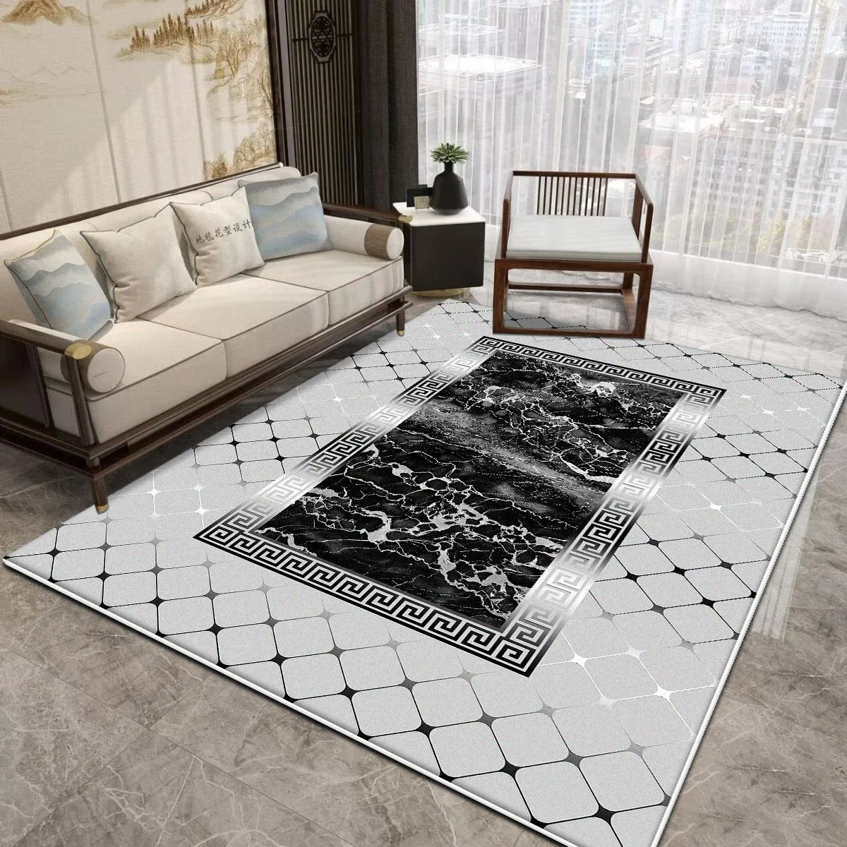 Minimalist Area Rug for Living Room Lounge Large Soft Carpet Non-Slip Machine Washable