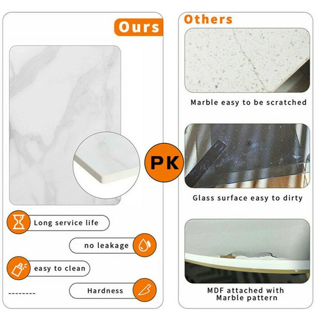 2 Tiers Round Sofa Side Table Sintered Stone Gold Metal Frame End Table Marble Accent Coffee Table Nightstand