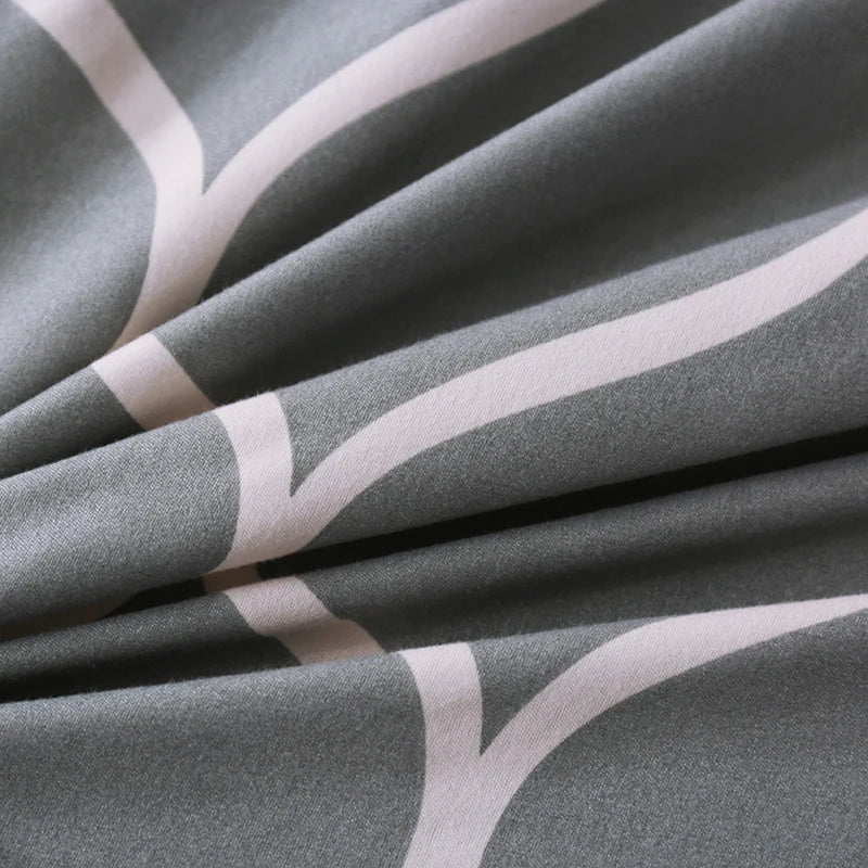 Geometric Duvet Cover Set Reversible Comforter Cover Modern Soft Elegant Gray And White Abstract Geometric Bedding Set Twin King