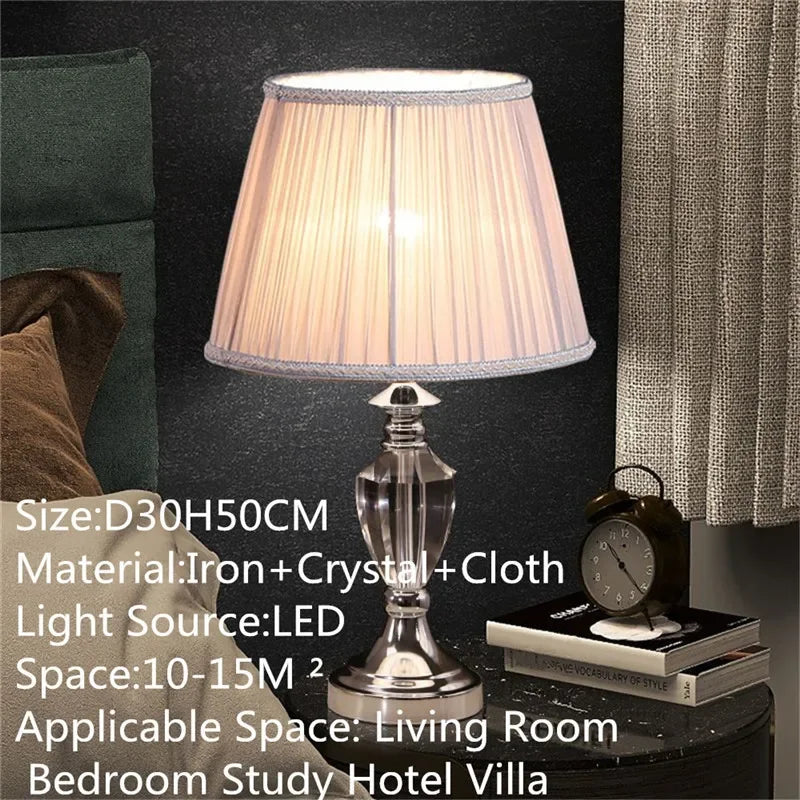 TEMAR Nordic Modern Crystal Table Lamp LED Luxury Living Room Bedroom Study Villa Hotel Home Decoration Light