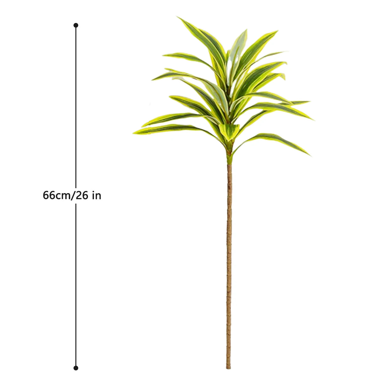 66-98cm Artificial Palm Tree Gold Edge Green Edge Plastic Bamboo Branch Tropical Potted Plant Desktop Plant Wall Decoration