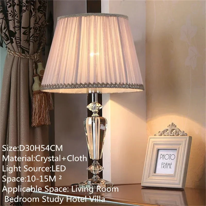 Luxury Crystal Table Lamp  Fashion Modern Living Room Bedroom Study Villa Hotel Home Decoration Lightled lamp led lamp