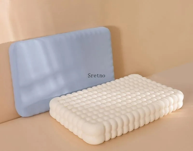SRETNO Natural Latex Neck Pillow 2026 New Bubble Pillow for Home Use, Cervical Protection Sleep Aid for Adult Rubber Pillow Core