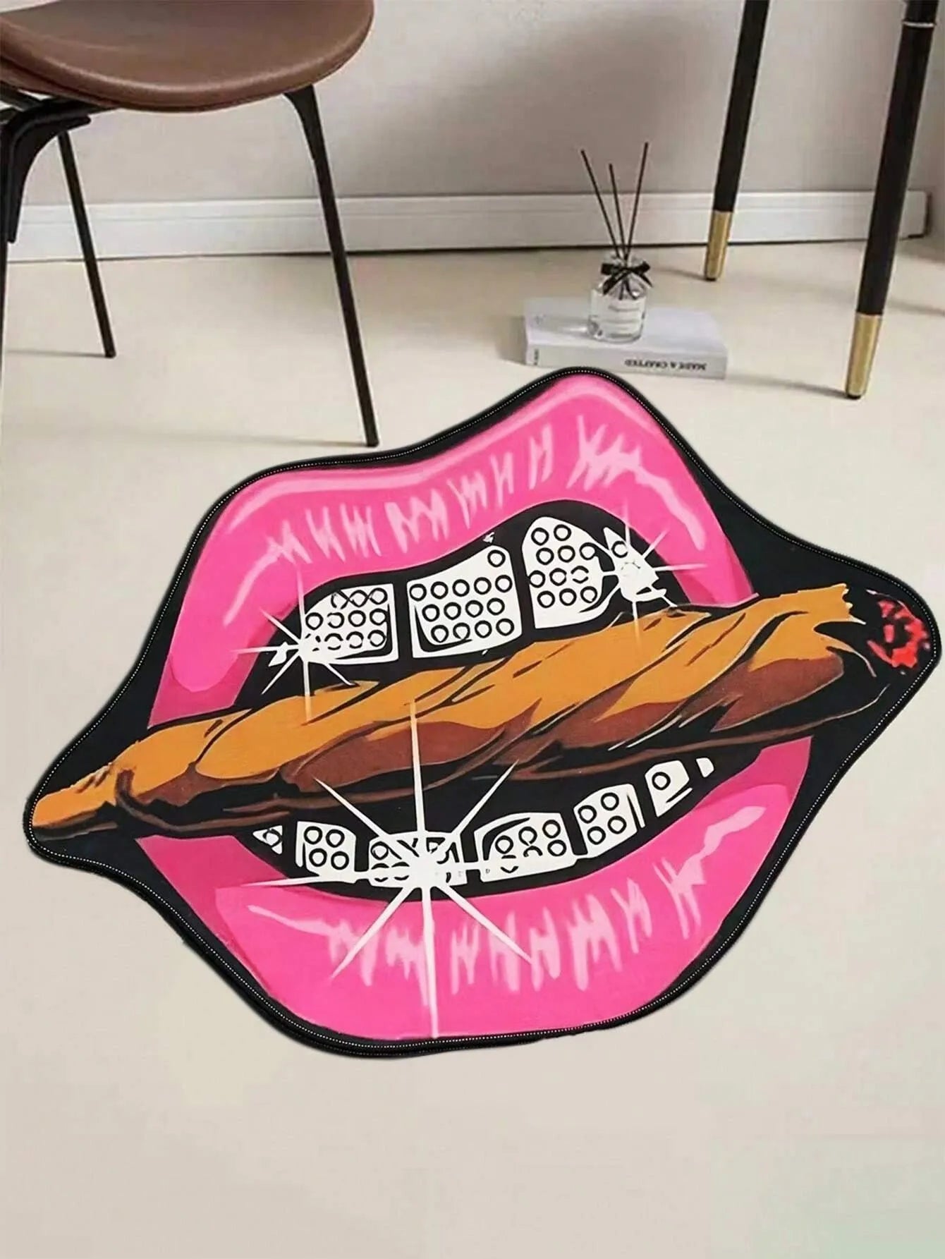 Creative Pink Lip Carpet Durable and Wear-Resistant Home Decor Bedside Rug Bedroom Entrance Doormat Home Decor Carpet