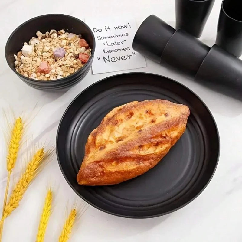 16pcs Dinnerware Sets For , Plastic Plates And Bowls, Includes Dinner Plate, Dessert Plate, Cereal Bowl, And Cup, Unbreakable Pl