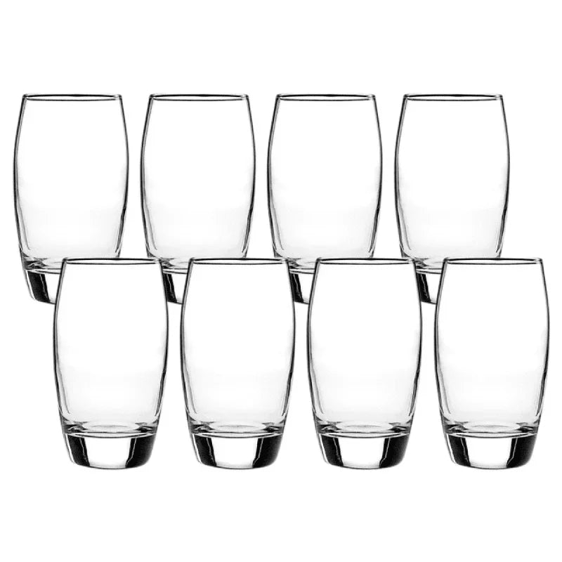 Ellendale Drinking Glass Set of 8 Heavy Base Clear Glassware Home Durable Dishwasher Safe Great Casual or Formal Use