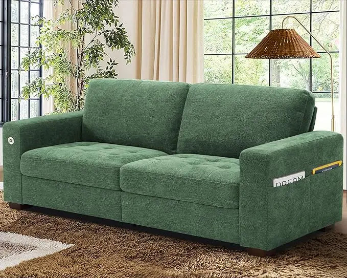Sofas for Living Room, Chenille Loveseat Couch Set, Small Sofa, 3 Seater Sofa, USB Charging, Removable Sofa Cover,Sol