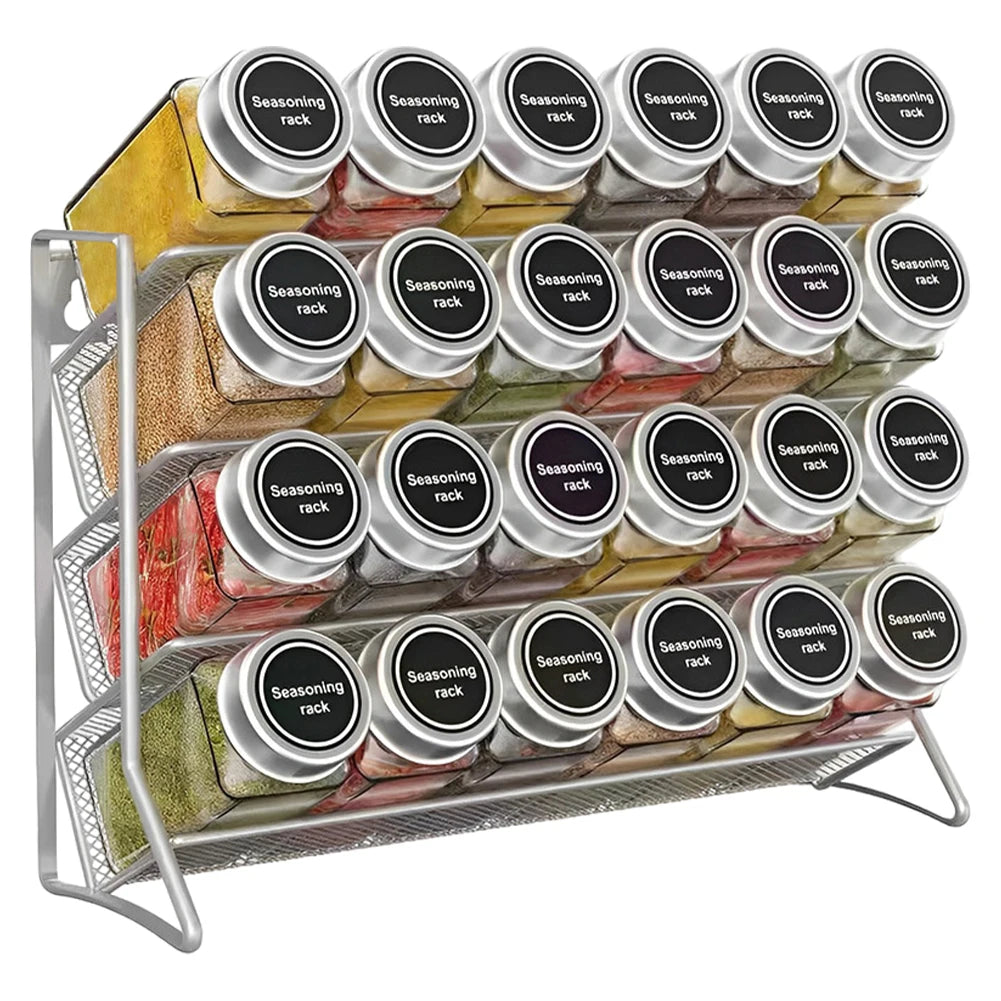 4-Tier Pantry Container Holder – Carbon Steel Cupboard Storage Organizer