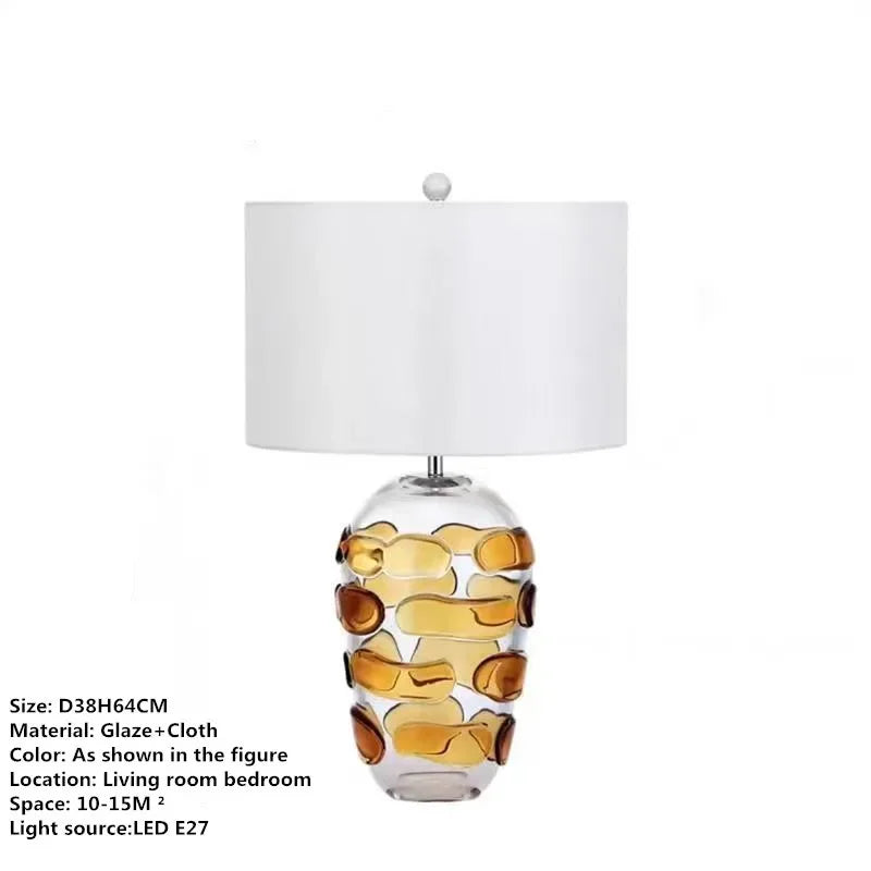 Nordic Glaze Table Lamp Modern Art Iiving Room Bedroom Study Hotel LED Personality Originality Desk Light