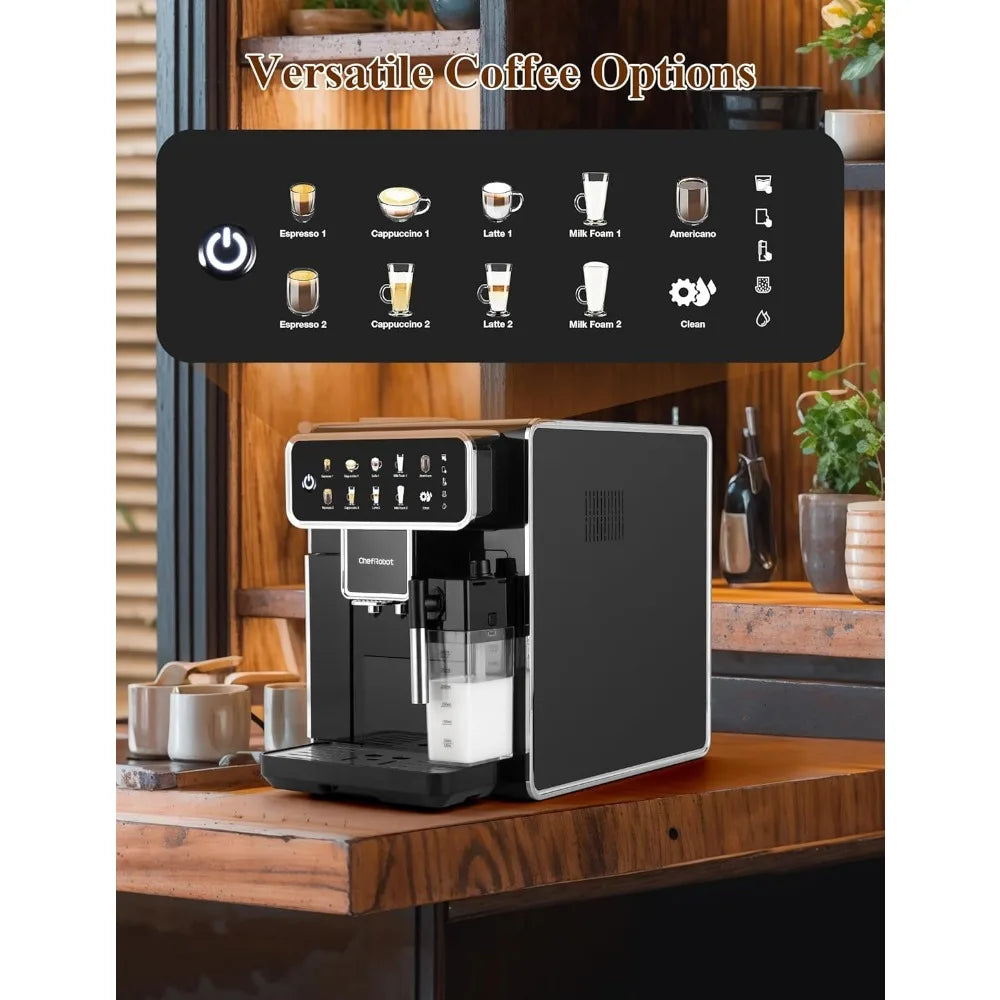 Fully Automatic Espresso Machine – 12-Cup Coffee Maker with One-Touch Cappuccino, Latte & Espresso