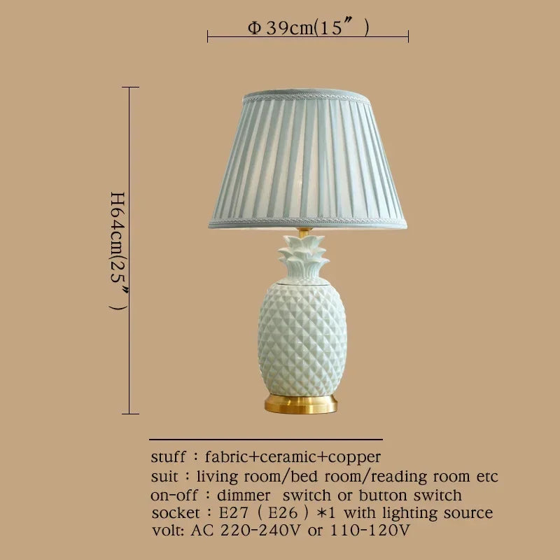 Hongcui Ceramic Table Lamps Desk Lights Luxury Modern Contemporary Fabric for Foyer Living Room Office Creative Bed Room Hotel