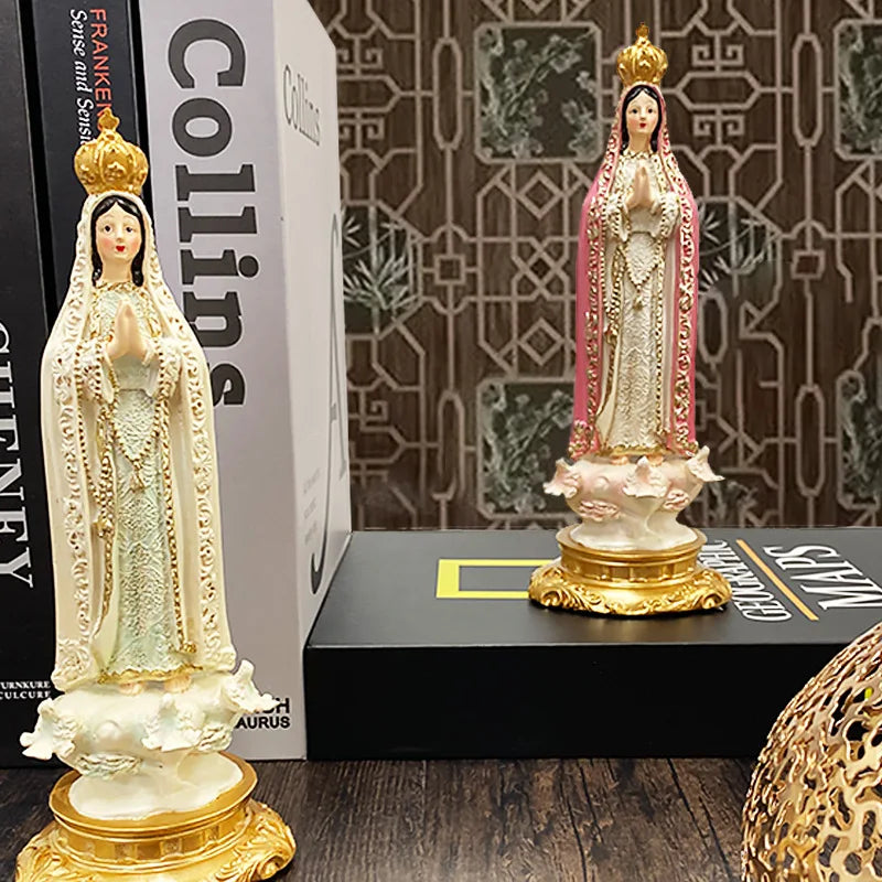 Catholic Statue Our Lady Of Fatima Statue Virgin MaryFigure For Home Tabletop Catholic Decor Statue Resin Figurine