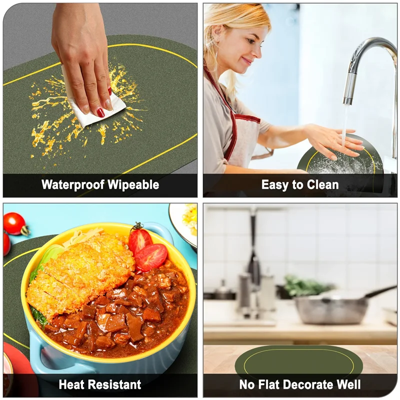 Creative Shapes Placemats,Double-Sided Design Coffee Tea Mat,Nordic Style Kitchen Dining Decor Place Mats,Tableware Pad