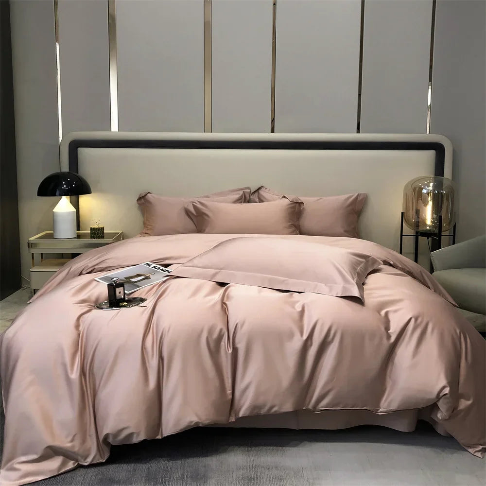 Svetanya Pure Egyptian Cotton Bedding Sets Bed Linens Solid Color Sheet Pillowcase Duvet Cover Queen King Underwear