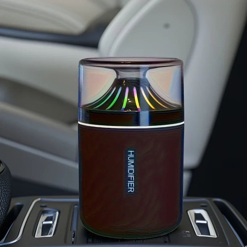 Mini portable car humidifier with large fog volume, colorful night light, with a high-end feel for home bedroom desktop