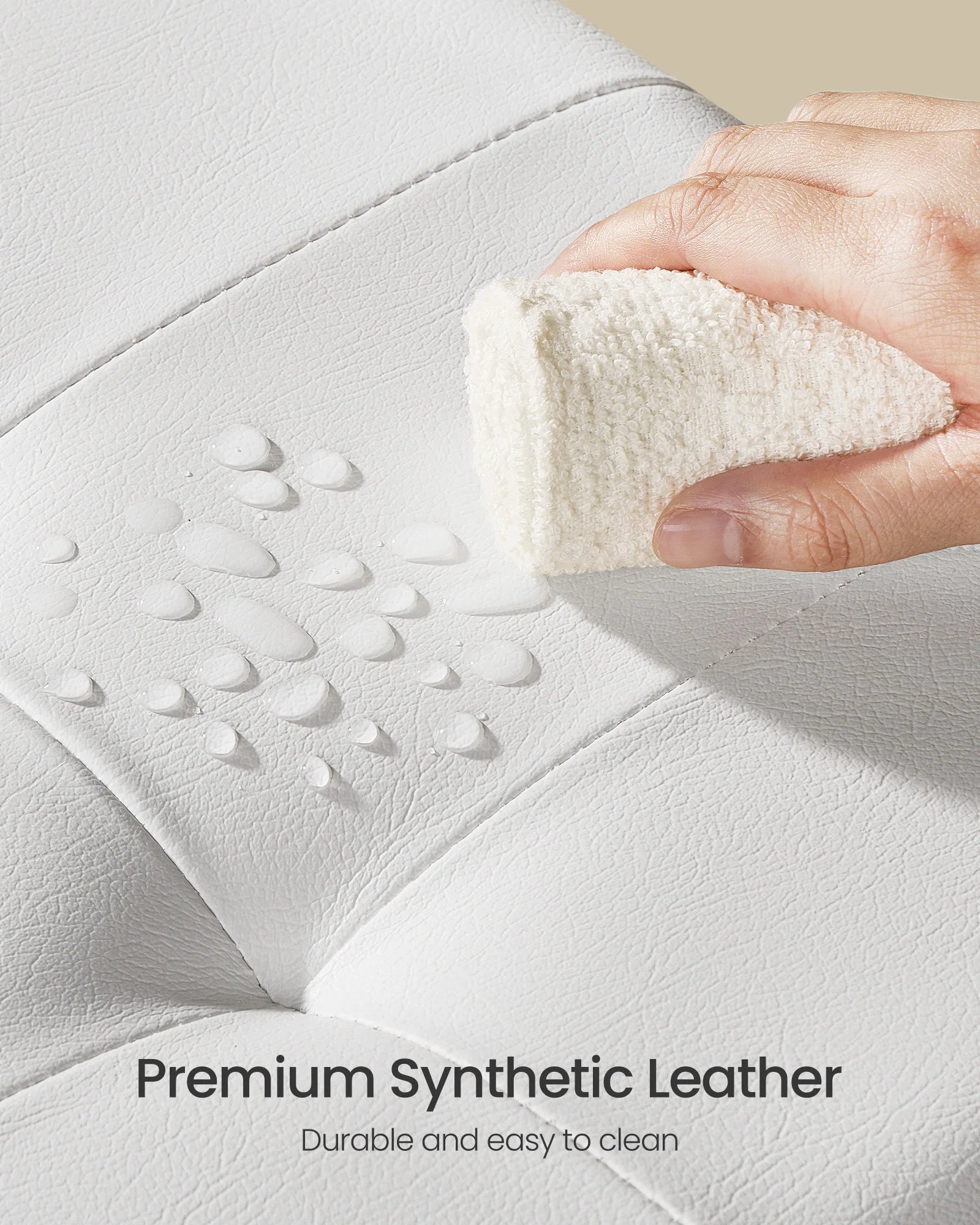 Storage Ottoman Bench with Legs – Synthetic Leather (43″)