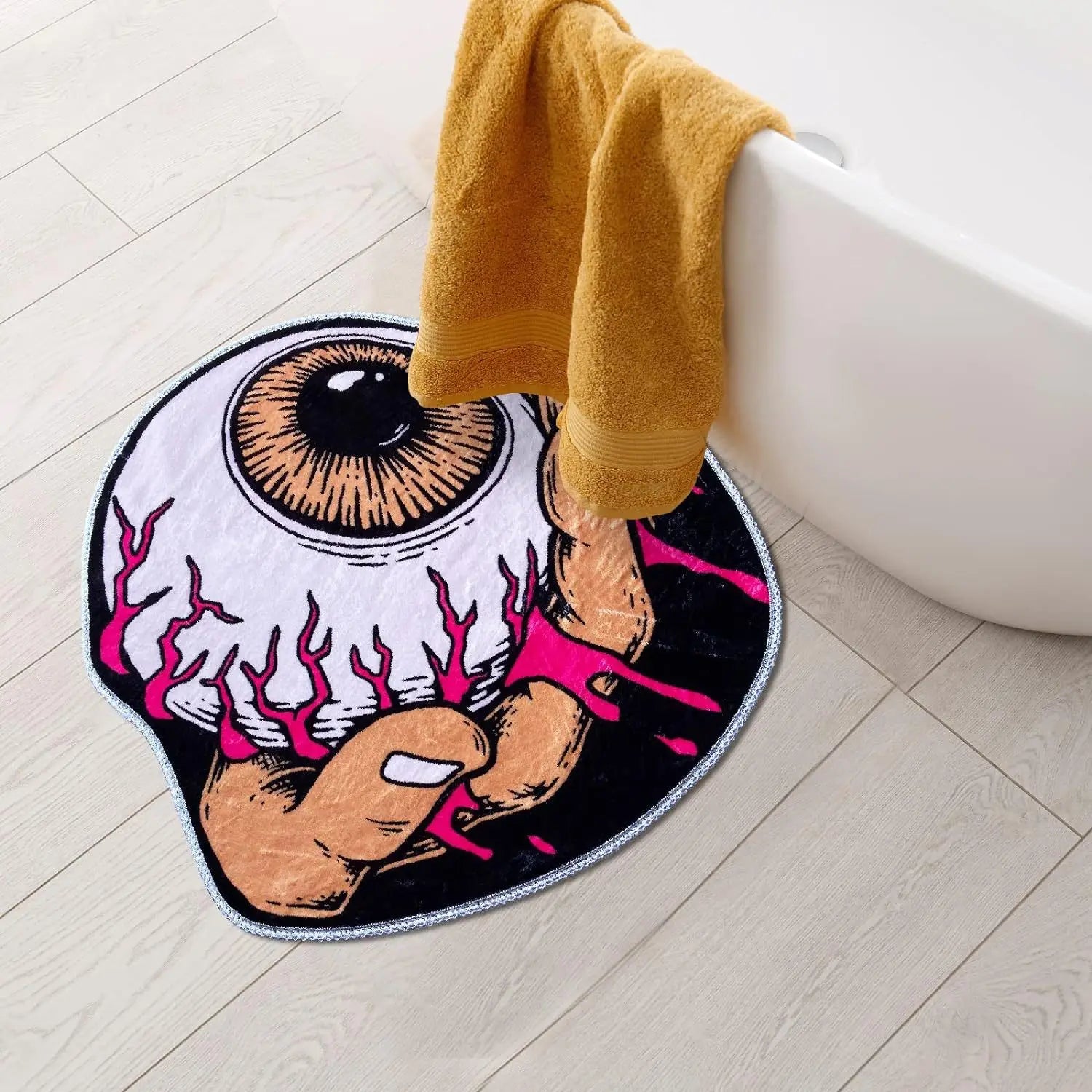 Halloween Ghost Shaped Doormat Non-Slip Absorbent Rug for Entrance Bathroom Home Decoration Durable Floor Mat Cute Spooky Carpet
