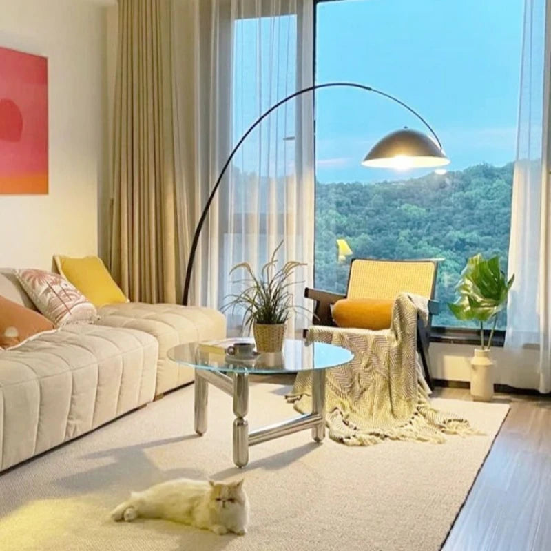 Marble Base LED Floor Lamp Modern Minimalist Floors Lamps Bedroom Living Room Tricolor Lighting Lamp Room Decoration Accessories