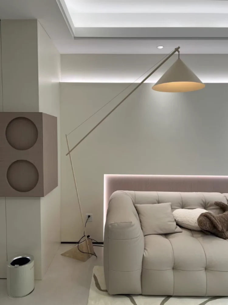 Light French Floor Lamp Nordic Modern Living Room Lamp Bedroom Marble Standing Lamp Fishing Lamp Home Decoration Lamp LED Light