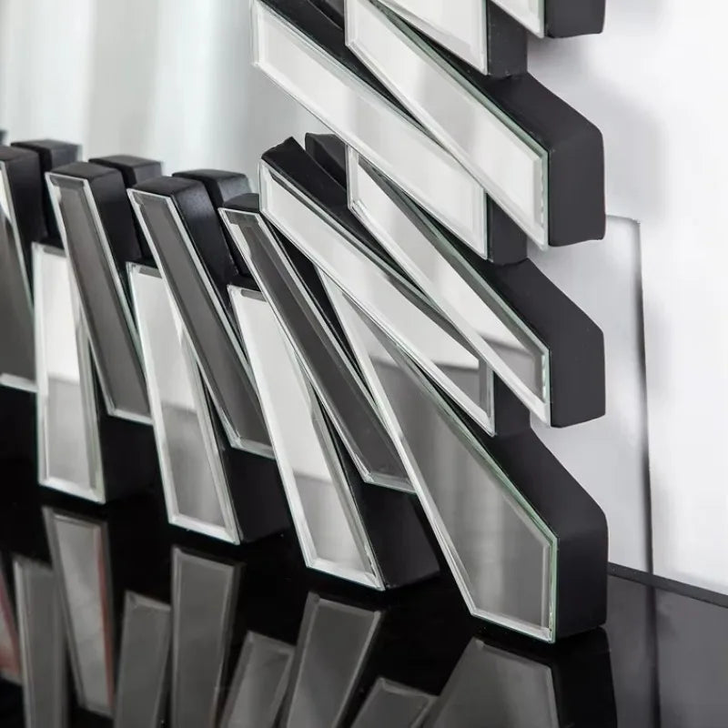 Indoor HD Rectangular Hanging Mirror Home Decoration Sunburst Accent Wall Mirror