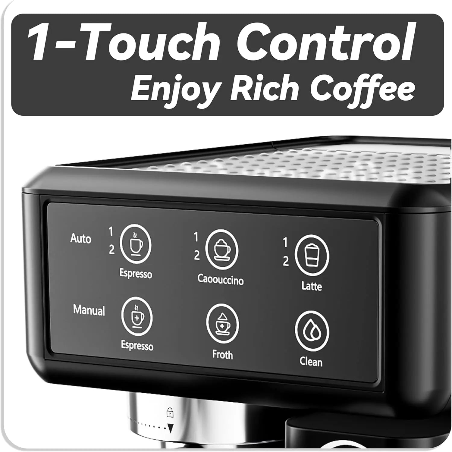 Espresso & Cappuccino Coffee Machine – One-Touch Operation with Automatic Milk Frother
