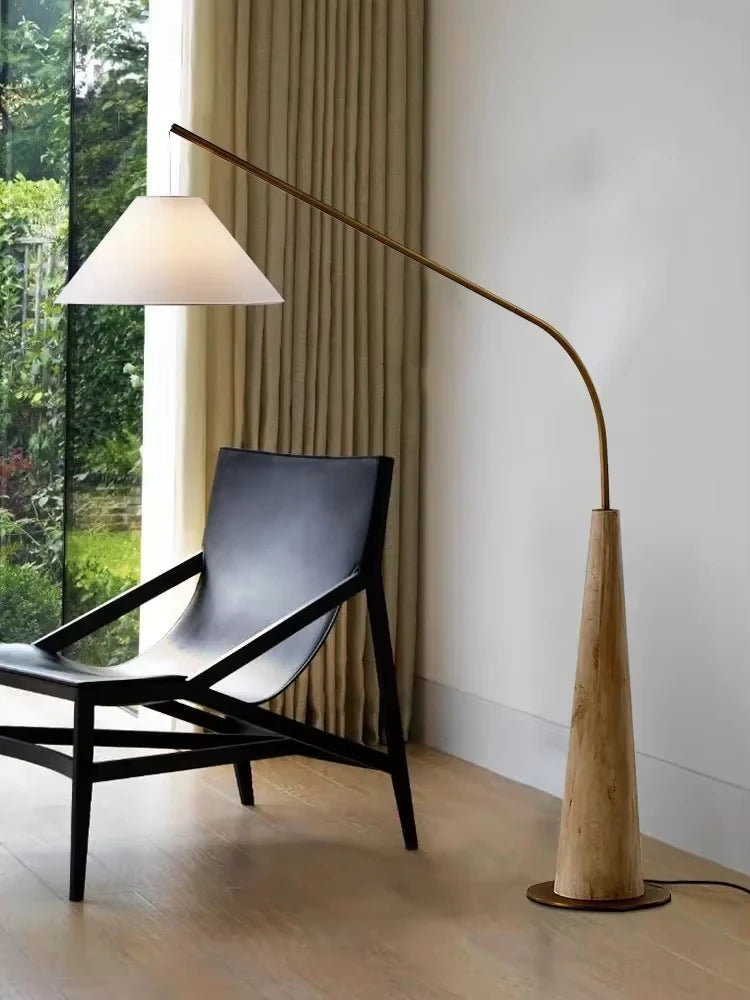 Modern Creative Minimalist Walnut Fishing Floor Lamp Living Room Bedroom Bedside Lamp Study Art Home Decoration Led Floor Lights