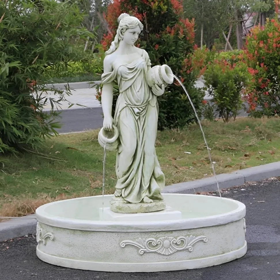 Fiberglass Garden Decoration Beautiful Muse Fountain Mould Concrete Fountain Mould