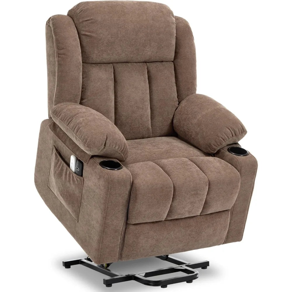 Lift Recliner Chair for Elderly with Massage and Heat, Reclining Sofa Chair with USB & Type-C Ports and Cup Holders, L1288