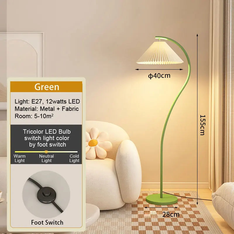 LED Color Floor Lamp Living Room Bedroom Tea Table Modern Home Decoration Red Stand Light G9