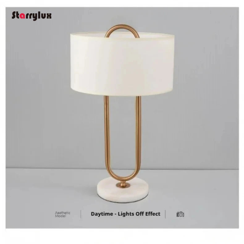 Marble Bedside Table Light Nordic Minimalist Style Luxury Hotel Model House Study  Living Room Decor Lamps