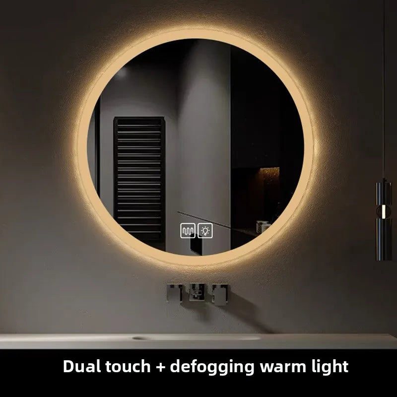 19.5 Inch Smart Round Mirror Bathroom Mirror Anti-fog Makeup Wall Hanging Bathroom Bathroom Led Mirror with Light Vanity Mirror
