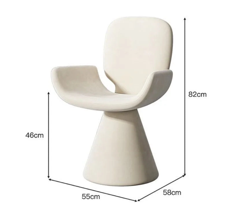 Nordic Solid Wood Swivel Accent Chair – Portable Armchair with Backrest