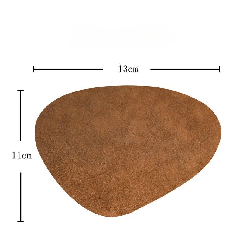 Irregular Shape PU Leather Placemats Set Oil-Proof Waterproof Dual-Sided Place Mats for Kitchen Bistro Tables Bars Coffee Shops
