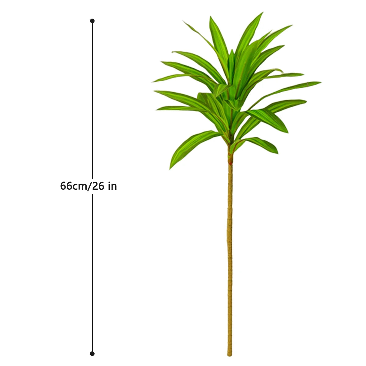 66-98cm Artificial Palm Tree Gold Edge Green Edge Plastic Bamboo Branch Tropical Potted Plant Desktop Plant Wall Decoration