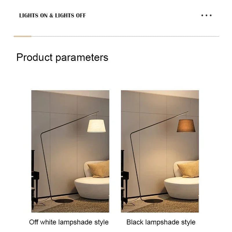 SOFEINA Nordic Black Fishing Floor Lamp Modern Family Living Room Beside The Sofa Creative LED Decorative Standing Light