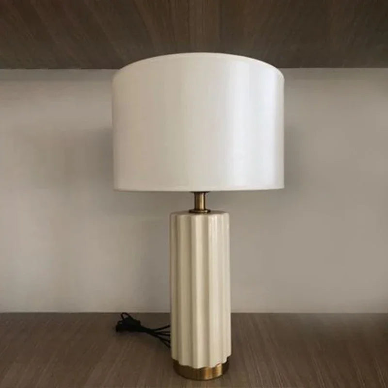 TEMOU Modern Ceramic Table Lamp LED Creative Simple Bedside Desk Lights for Home Living Room Bedroom Decor