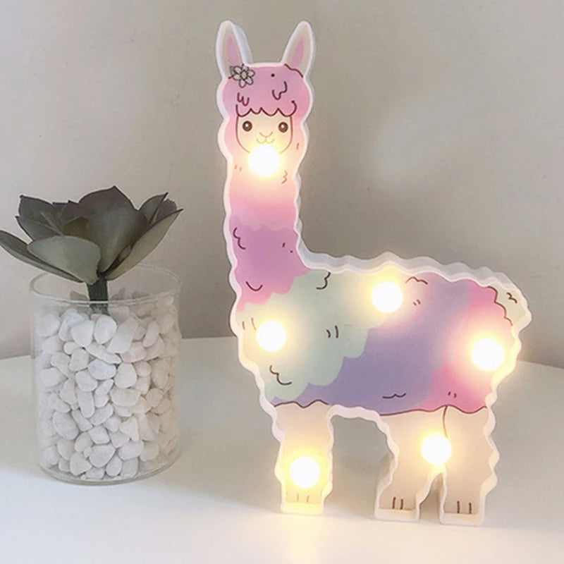 3D Rainbow LED Night Lights Cartoon Star Unicorn Flamingo Cloud LED Table Lamp For Kids Bedroom Decor New Year Gift Lighting