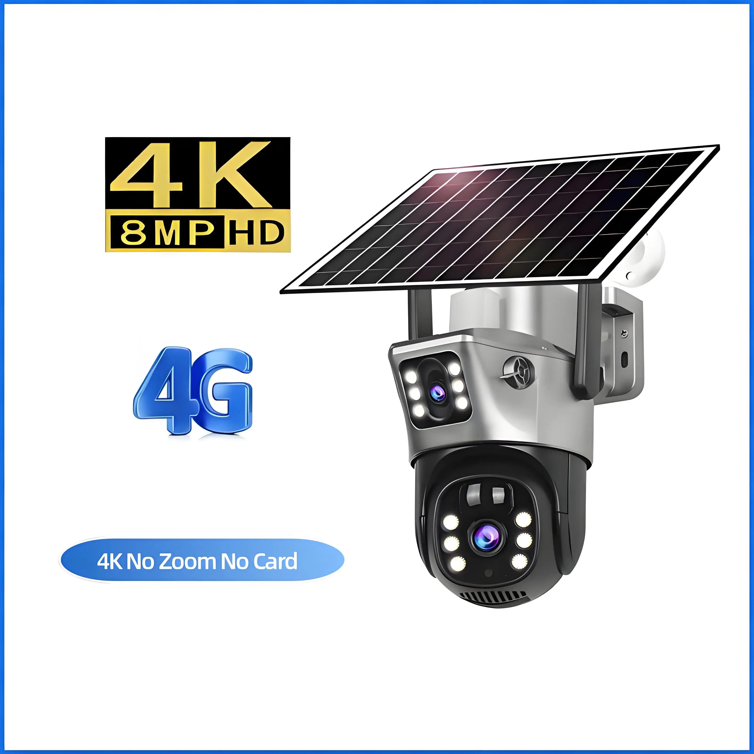 4G SIM Solar Security Camera – 12MP 6K Triple Lens PTZ (10× Zoom)