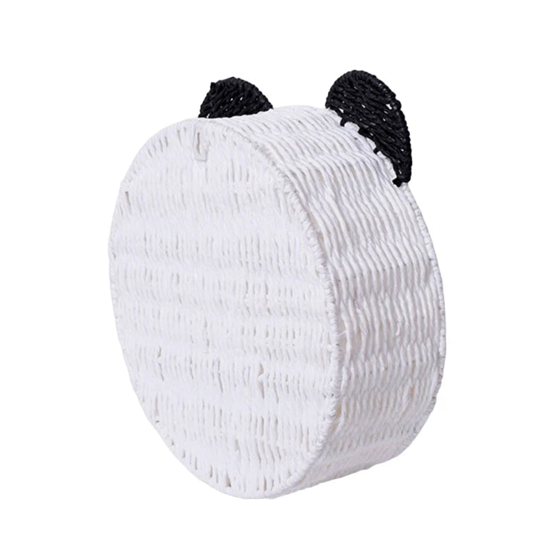 Bear Ear Wall Mounting Shelf Rattan Wall Shelves Small Plant Display Storage Rack Woven Hanging Storage Basket