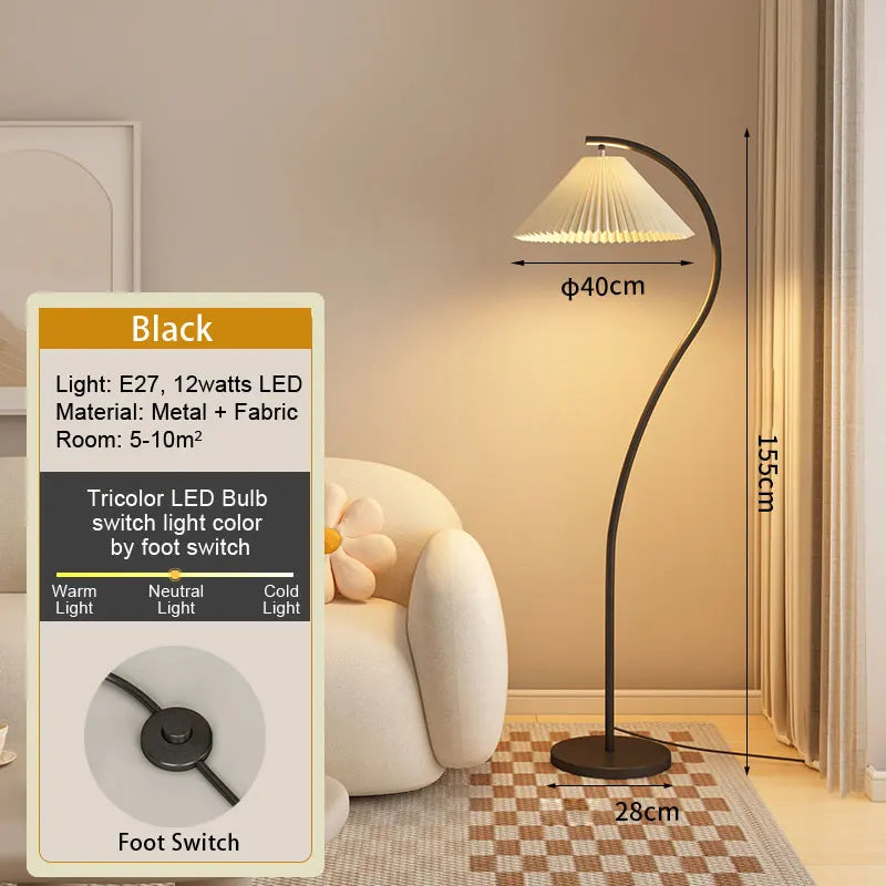 LED Color Floor Lamp Living Room Bedroom Tea Table Modern Home Decoration Red Stand Light G9