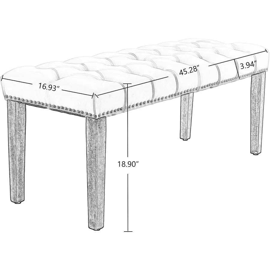 Plush Tufted Velvet Bench Ottoman – Elegant Accent Footrest