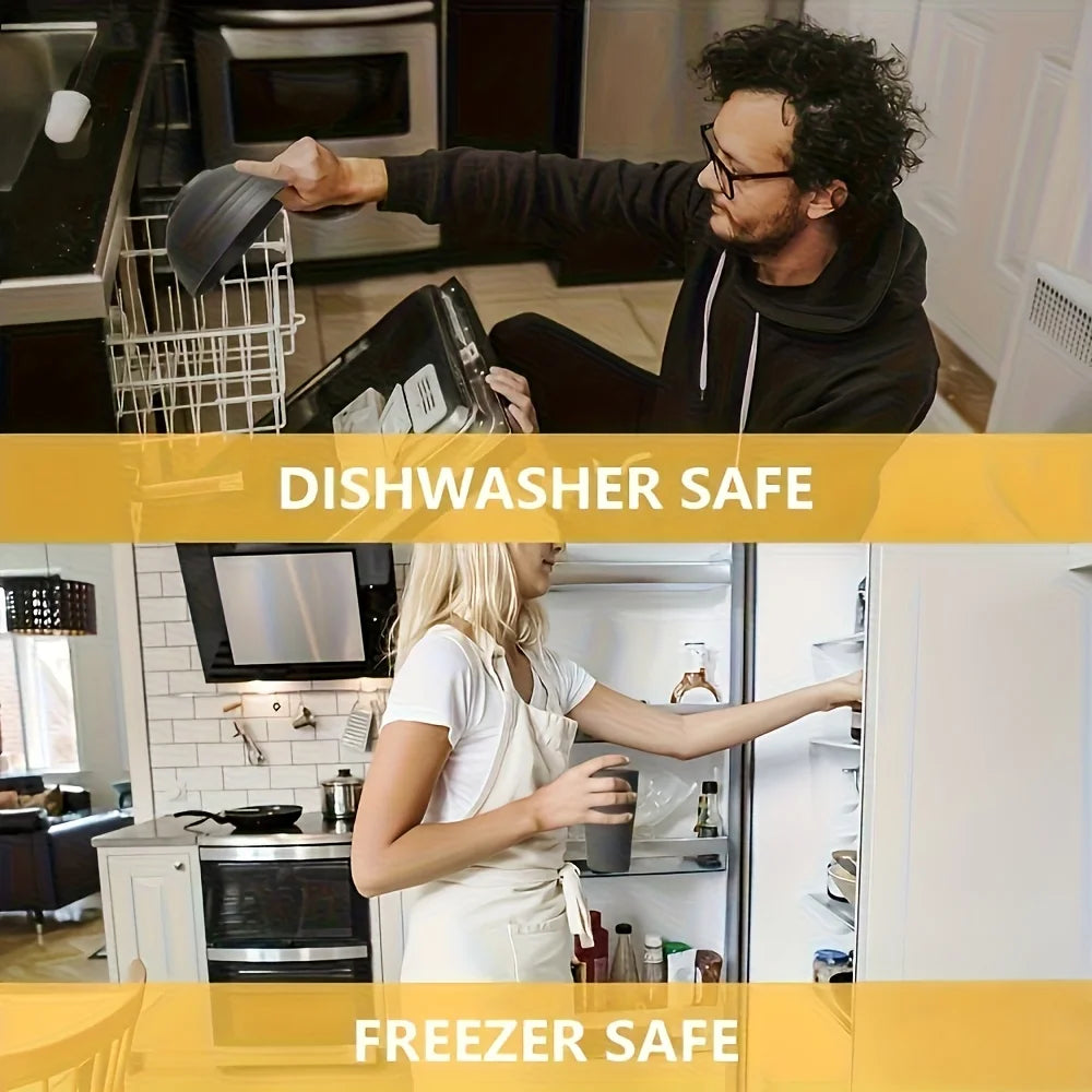 16-PC Unbreakable Plastic Dinnerware Set | Microwave & Dishwasher Safe Plates Bowls Cups | Heavy Duty Home/Commercial Use