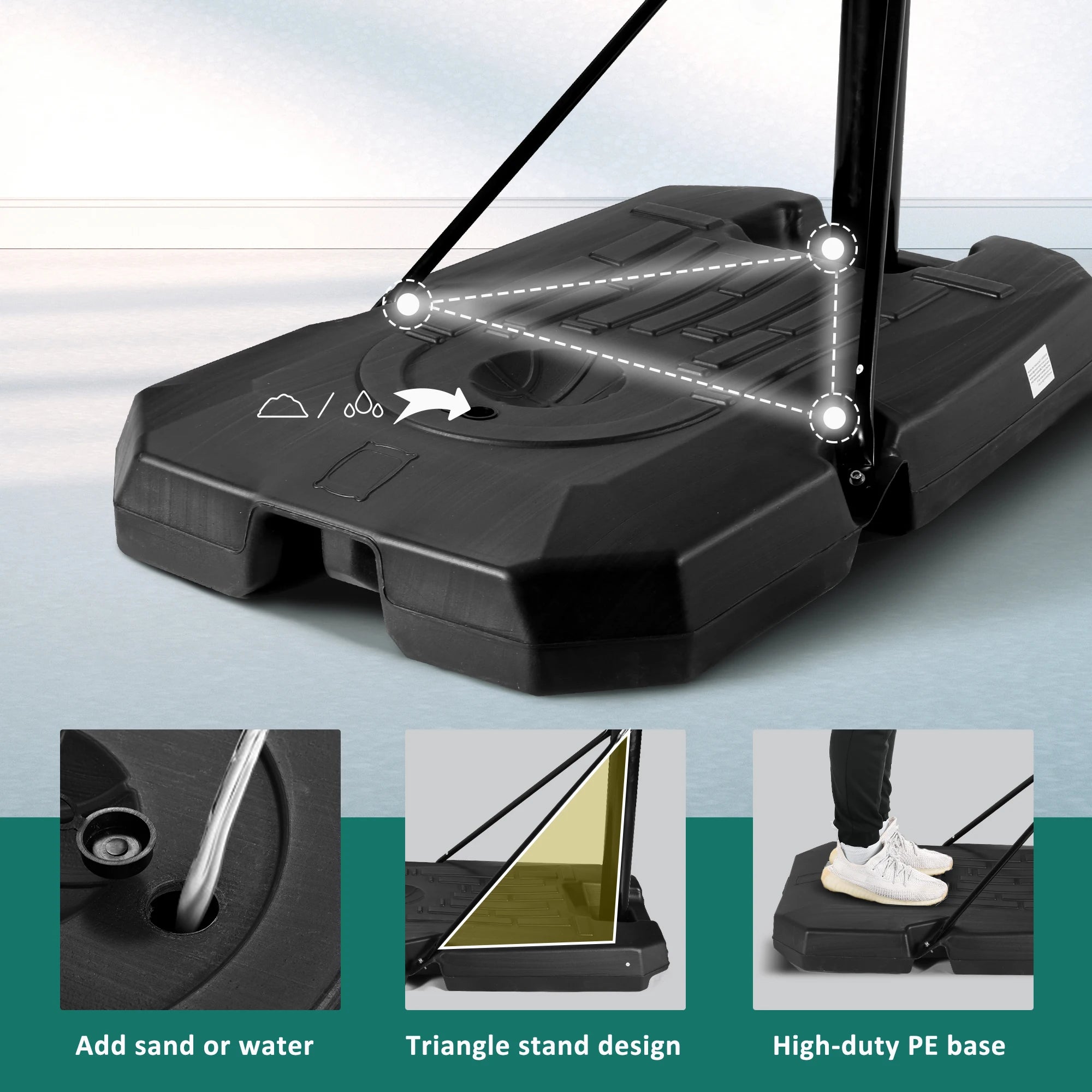 Portable Basketball Hoop System – 44″ Backboard Height Adjustable Indoor & Outdoor