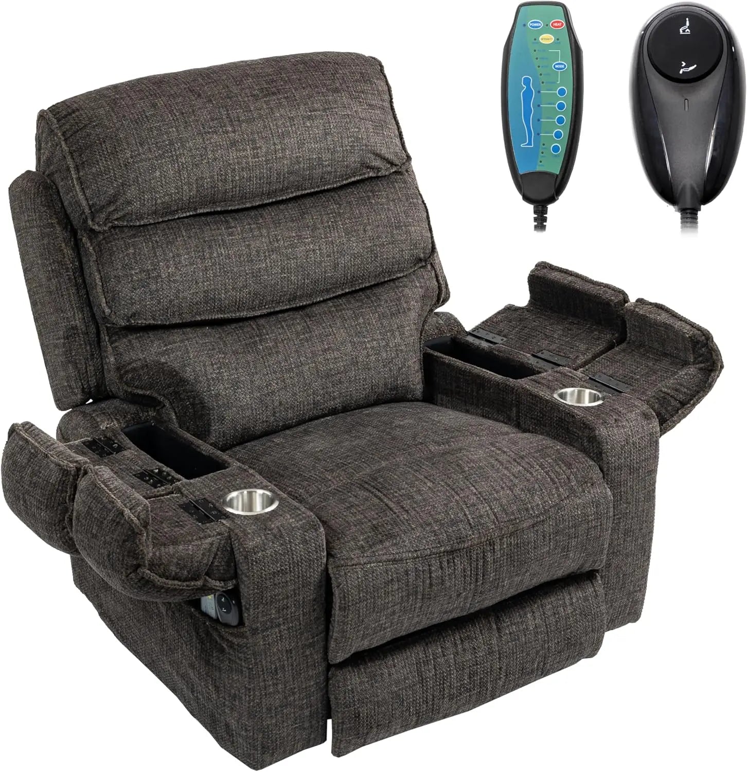 27in Extra Wide Power Lift Recliner Chair for Big Tall with Extended Footrest Heat Massage, Oversized Electric Lift Recliner Cha