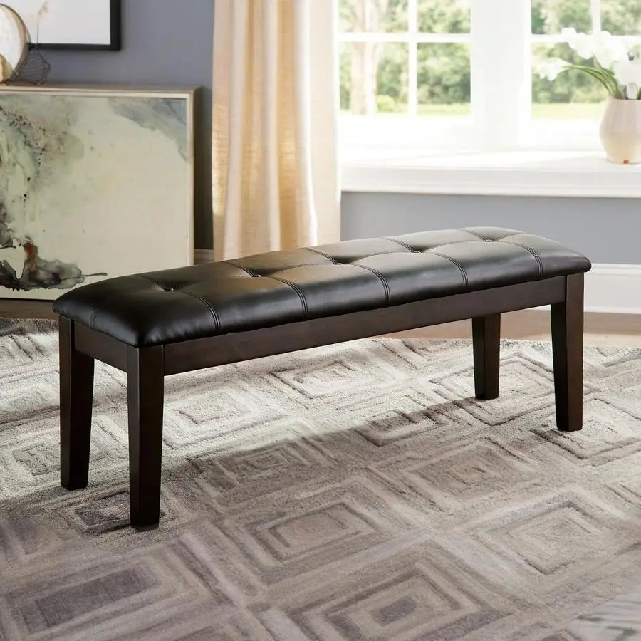 Ashley Haddigan Upholstered Dining Bench – Traditional Dark Brown